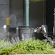 Police robot blowing up suspicious package